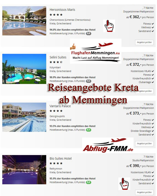 Kreta Reiseangebote ab Memmingen