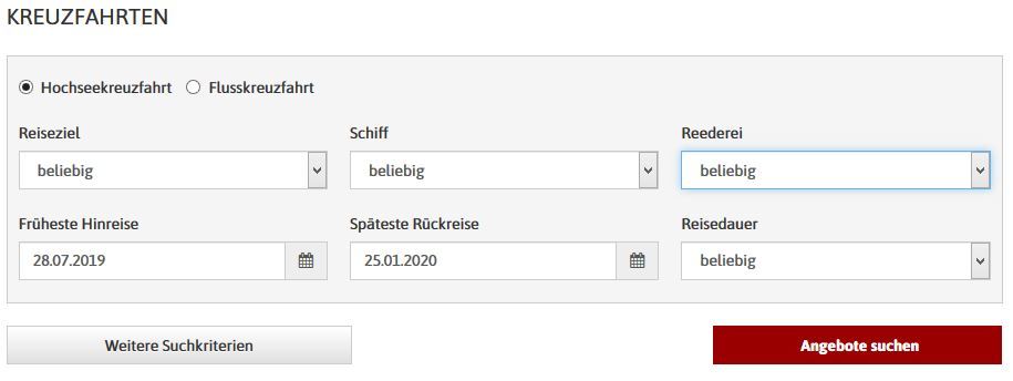 Kreuzfahrten suchen Kreuzfahrten suchen