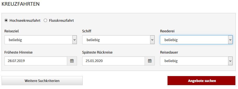 Kreuzfahrten suchen